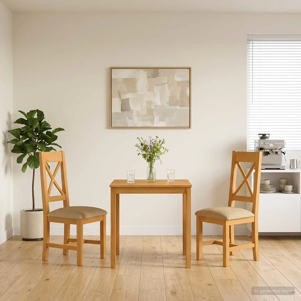 Set da pranzo 3 pz Beige Legno di Quercia Massello 3430215