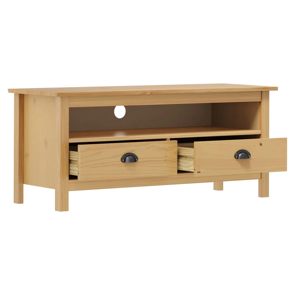 Mobile TV multimediale scaffale TV credenza TV sala da pranzo soggiorno camera da letto Hill Range miele 110 x 40 x 47 cm legno di pino massiccio marrone 02_0027642