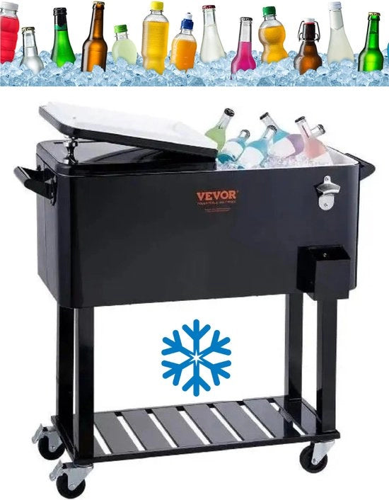 Casa Felice - Flessa Raffreddante - Coolbar - Contenitore per Gelato - Contenitore per Gelato con Coperchio - Raffreddatore di Birra - Raffreddatore di Bevande - Festa - 100+ Flaconi - 75 Litri