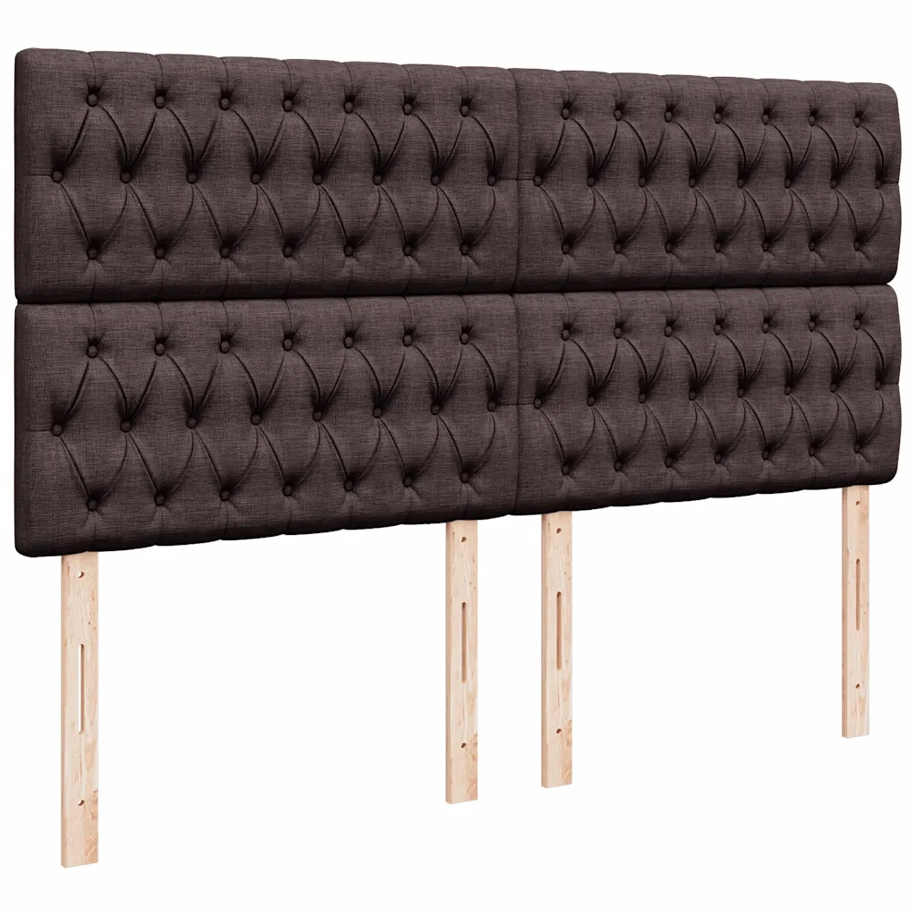 Giroletto a Molle con Materasso Marrone Scuro 200x200cm Tessuto
