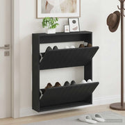 Mobiletto per Scarpe da Muro ZWOLLE 71 x 17 x 86 cm Nero 896416