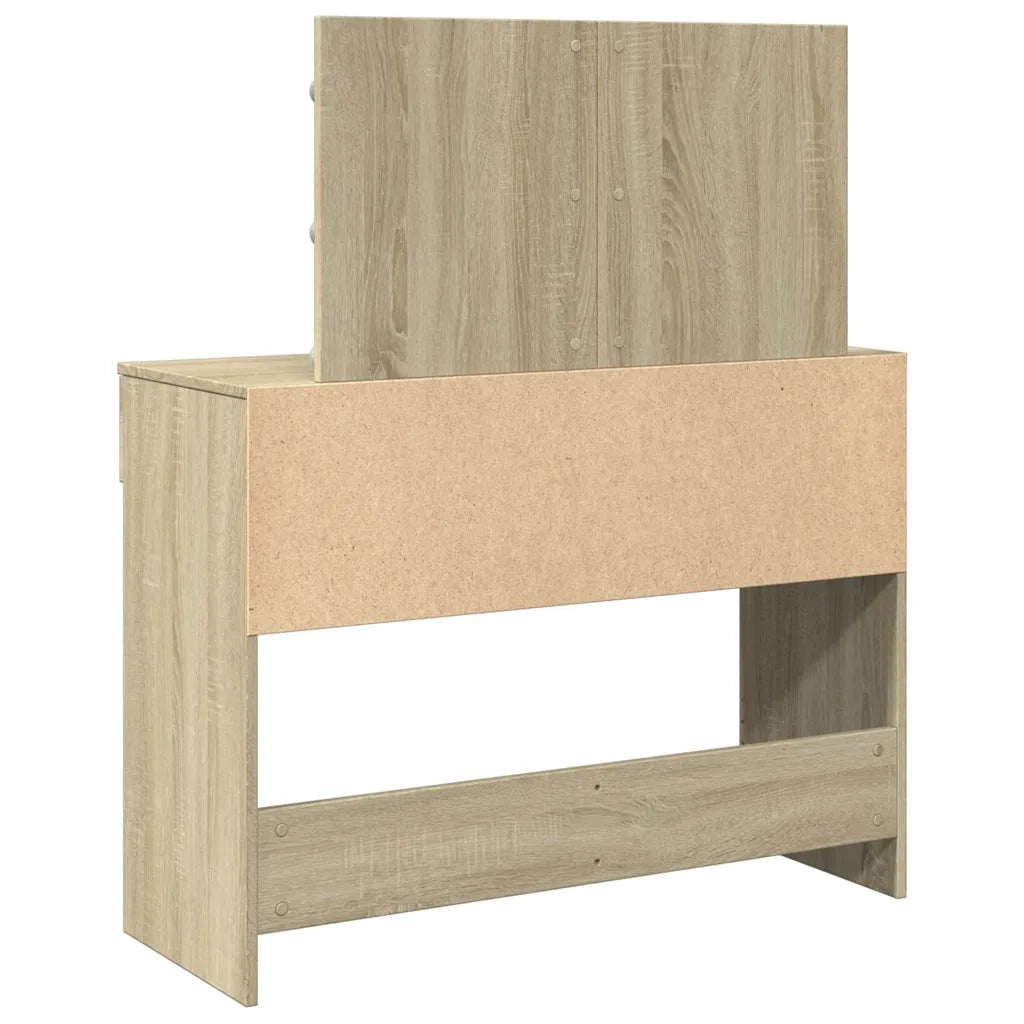 Toeletta | Tavolo da Trucco con LED Rovere Sonoma 100x40x120 cm