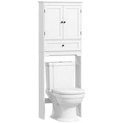Mobile sopra WC con 2 ante, cassetto e ripiano regolabile, bianco