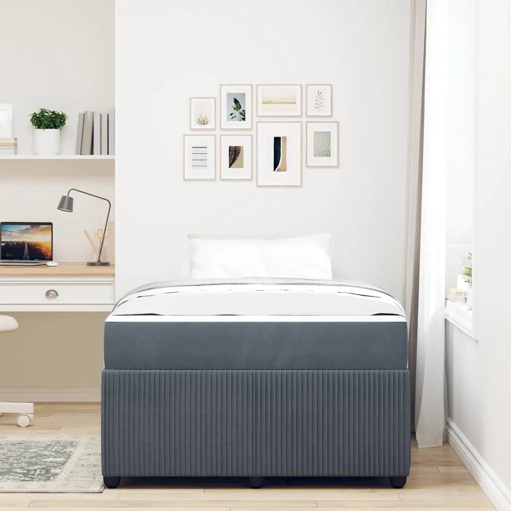 Struttura del letto Grigio scuro 120 x 200 cm Tessuto