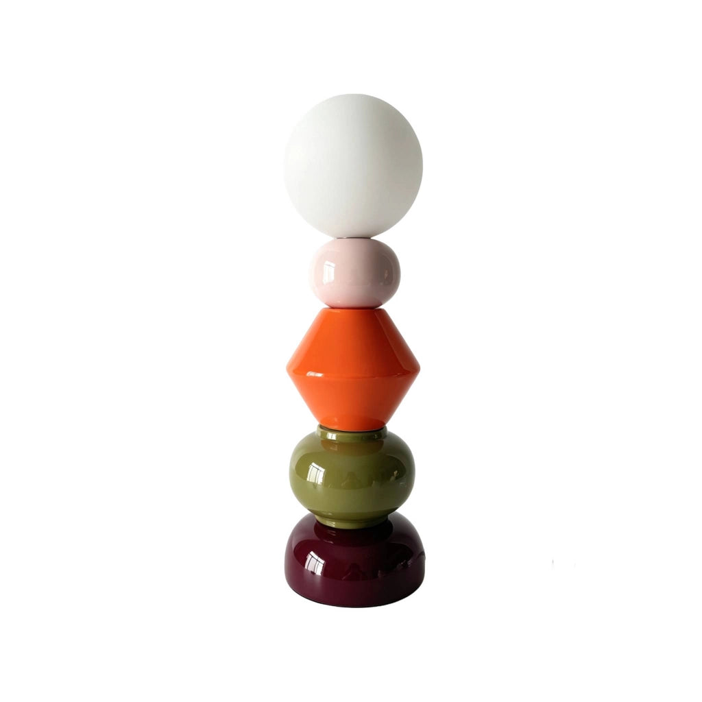 Lampada da tavolo per interni in ceramica e vetro ø13cm, bordeaux
