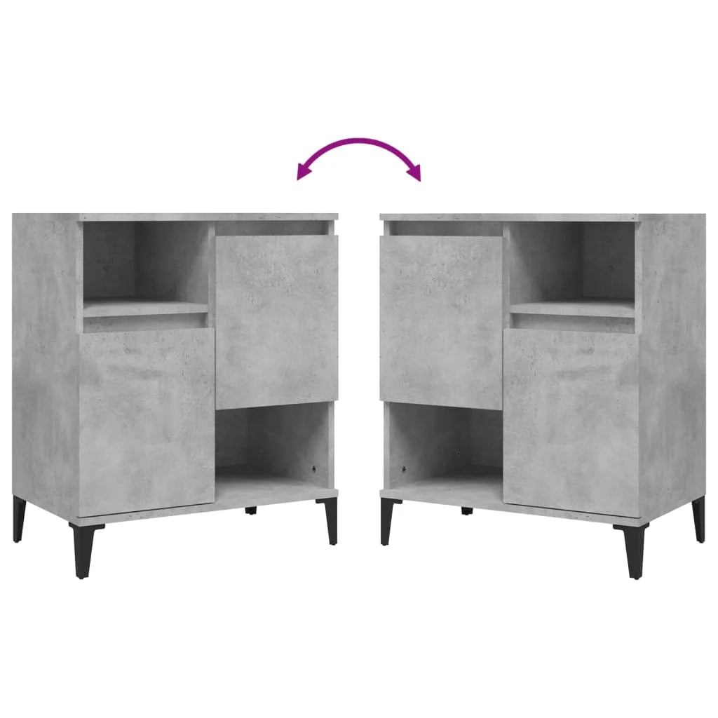 Buffet credenza cassettiera armadio mobile contenitore organizer per cucina soggiorno salotti set da 2 60 x 35 x 70 cm legno ingegnerizzato grigio 02_0036866