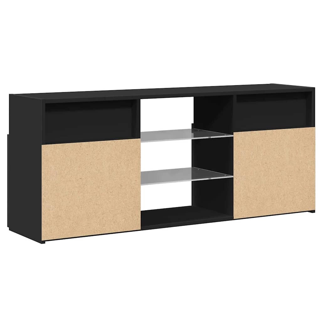 Mobile TV multimediale scaffale TV credenza mobile TV per sala da pranzo soggiorno camera da letto con luci LED 120 x 30 x 50 cm nero 02_0026515