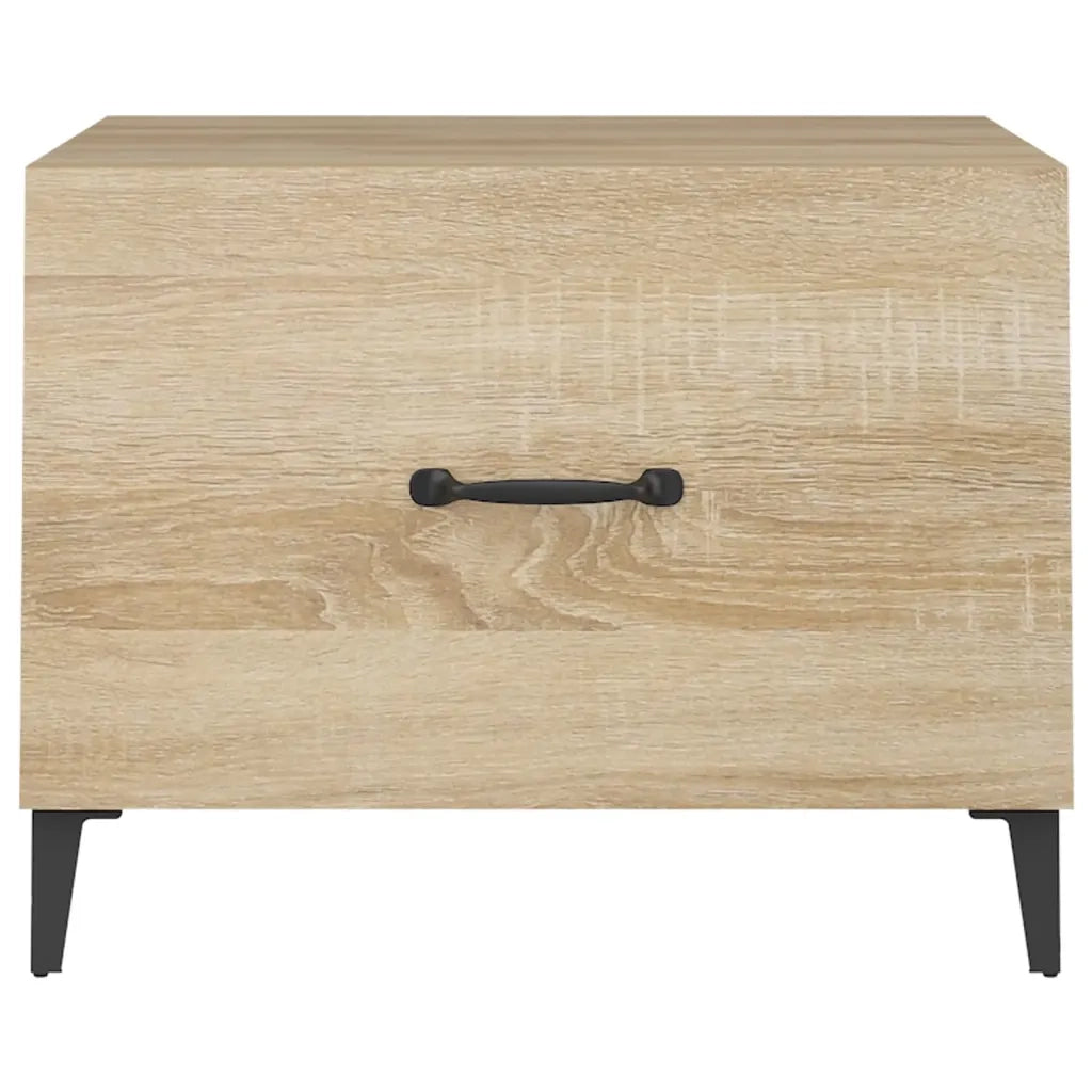 Tavolino da Salotto Gambe in Metallo Rovere Sonoma 50x50x40 cm 812733