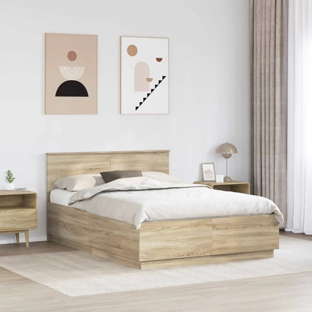 Struttura del letto con testiera Rovere Sonoma 140 x 200 cm 3408168