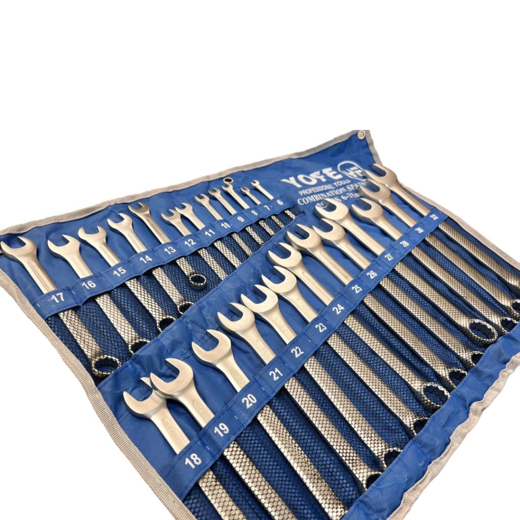 KIT SET 25 CHIAVI FORCHETTA STELLA COMBINATE IN ACCIAIO FISSE POLIGONALI INGLESI