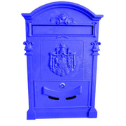 Trade Shop - Cassetta Postale Buca Lettere In Stile Antico Classico In Alluminio Verniciato - Blu