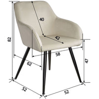 Set di 4 sedie gambe nere soggiorno cucina sala da pranzo design elegante velluto beige 08_0000079
