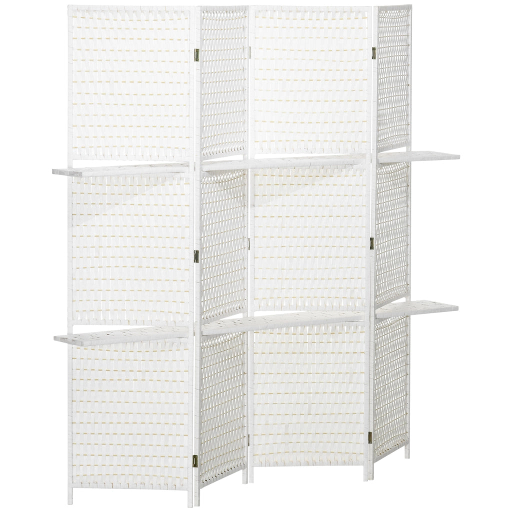 Divisorio a pannelli con scaffali pieghevoli ¨C zephmum ¨C bianco paglierino