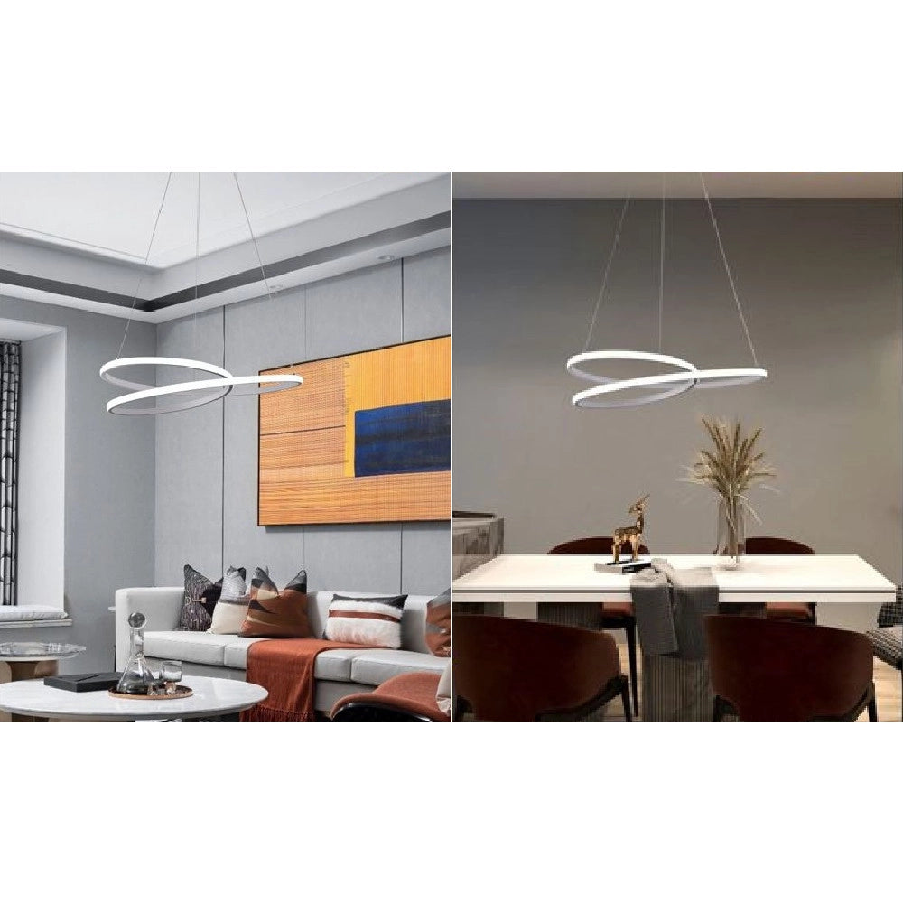Trade Shop - Lampadario Moderno A Sospensione Led Striscia Continua 38w Luce 6500k 4000k B62-b -