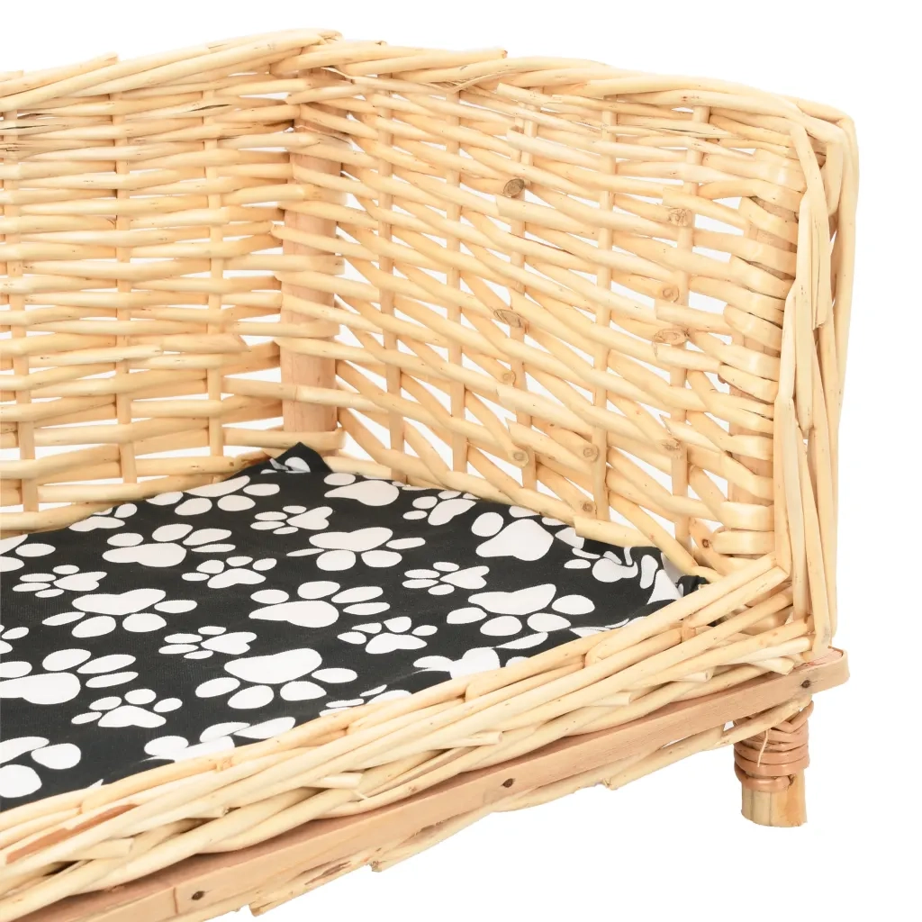Cesta per Cani con Cuscino 90x54x35 cm Salice Naturale 170775