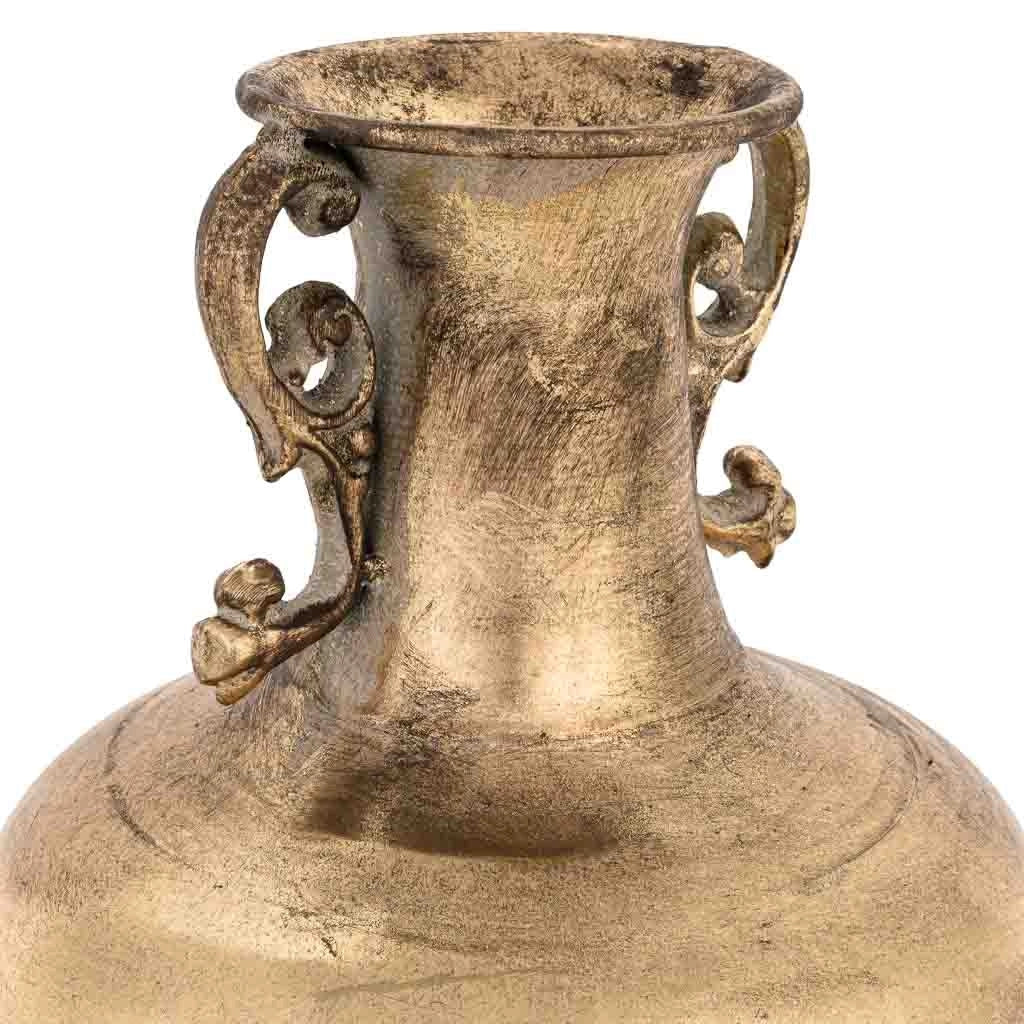 Vaso in metallo dorato 19,5x19,5x34,5h cm
