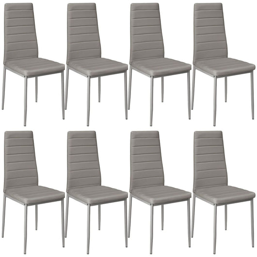 Set di 8 sedie per soggiorno, cucina, sala da pranzo, design elegante quadrato, grigio 08_0000145