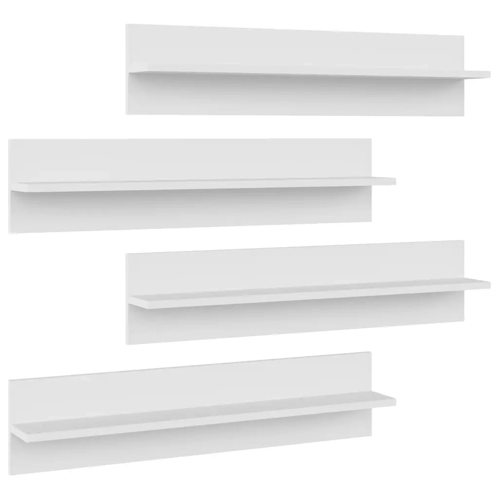 Mensole a Muro 4 pz Bianche 80x11,5x18 cm in Truciolato cod mxl 53911