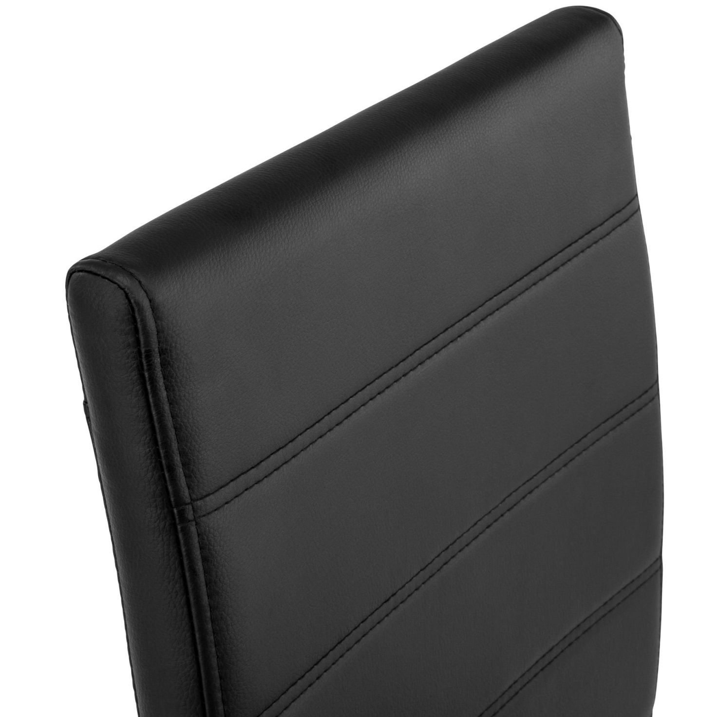 Set di 8 sedie gambe in acciaio soggiorno seduta cucina sala da pranzo elegante design quadrato nero 08_0000090