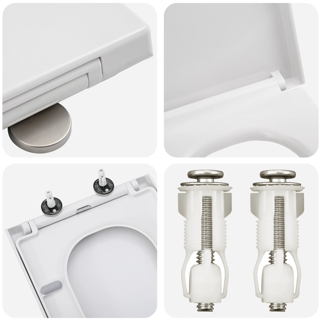 Sedile del Water Con Rilascio Rapido e Chiusura Morbida Duroplast Bianco
