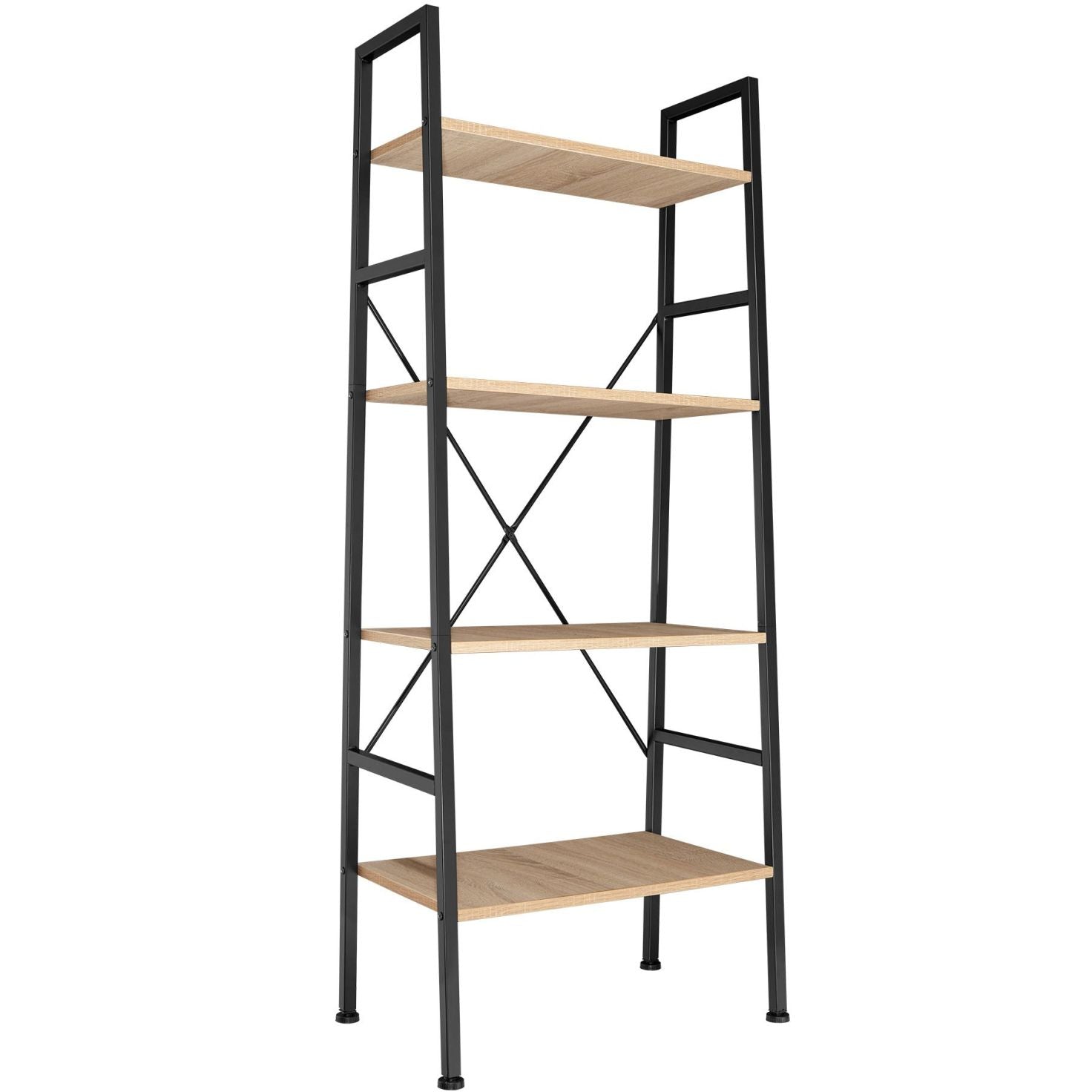 Libreria grande in stile industriale/vintage 4 livelli 150 cm beige 08_0000265