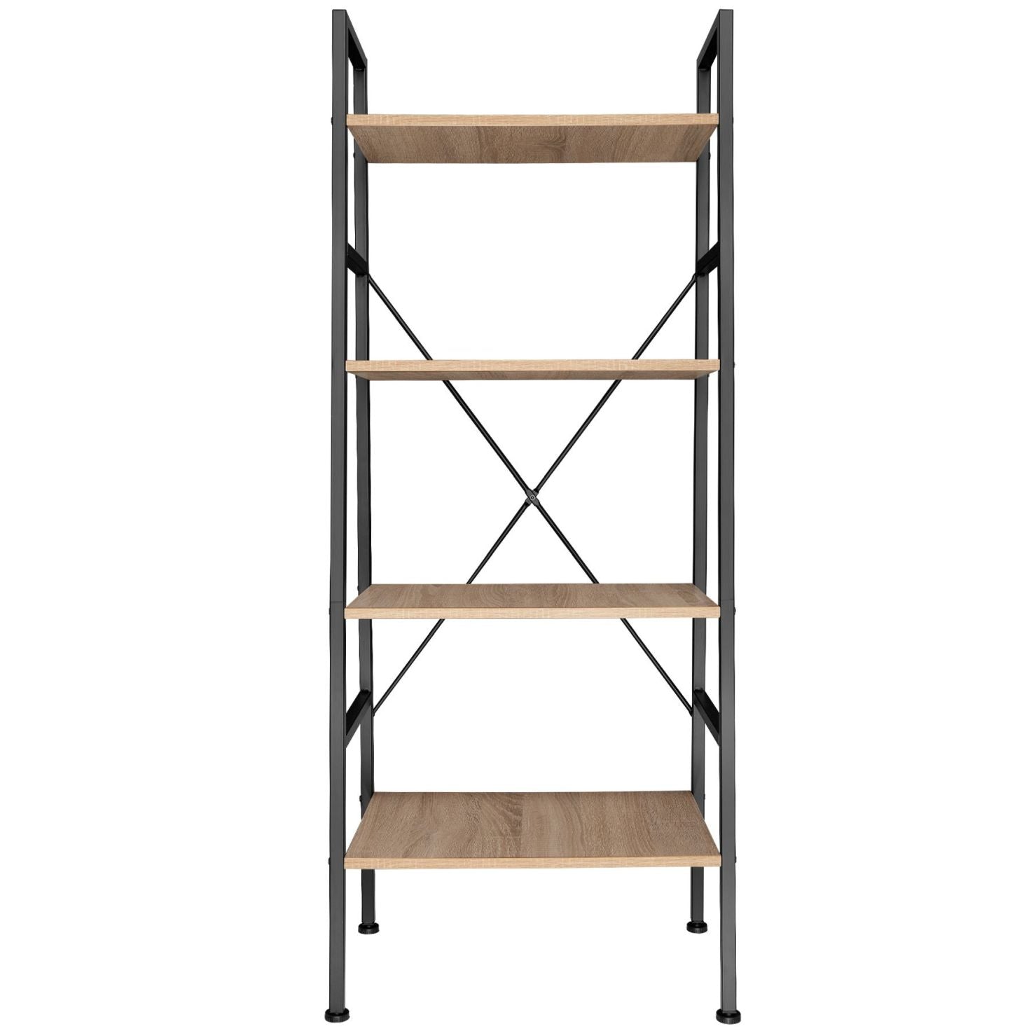 Libreria grande in stile industriale/vintage 4 livelli 150 cm beige 08_0000265