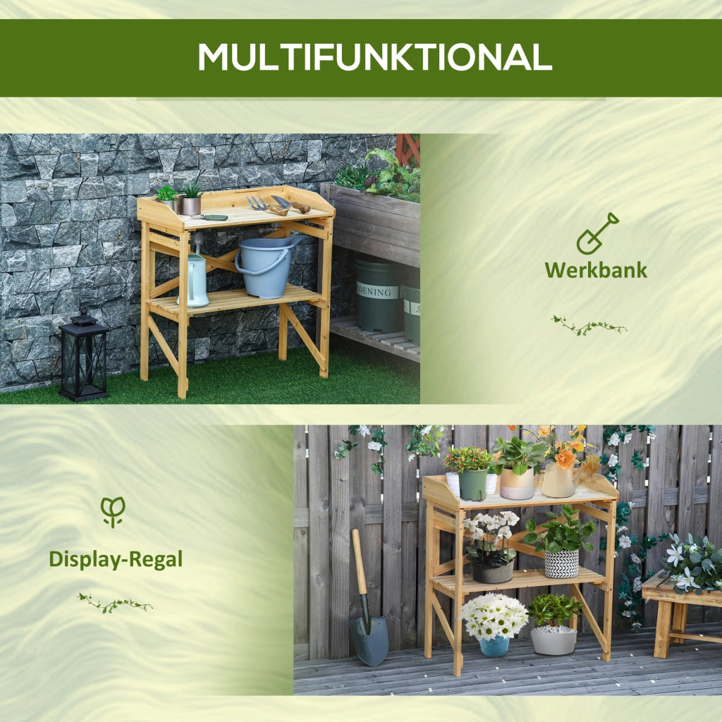 Hochbeet esagonale in legno per giardino balcone ¨C zephmum ¨C 100x92x16 cm