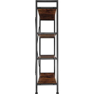 Libreria grande stile industriale/vintage 4 livelli 1215 cm marrone 08_0000278
