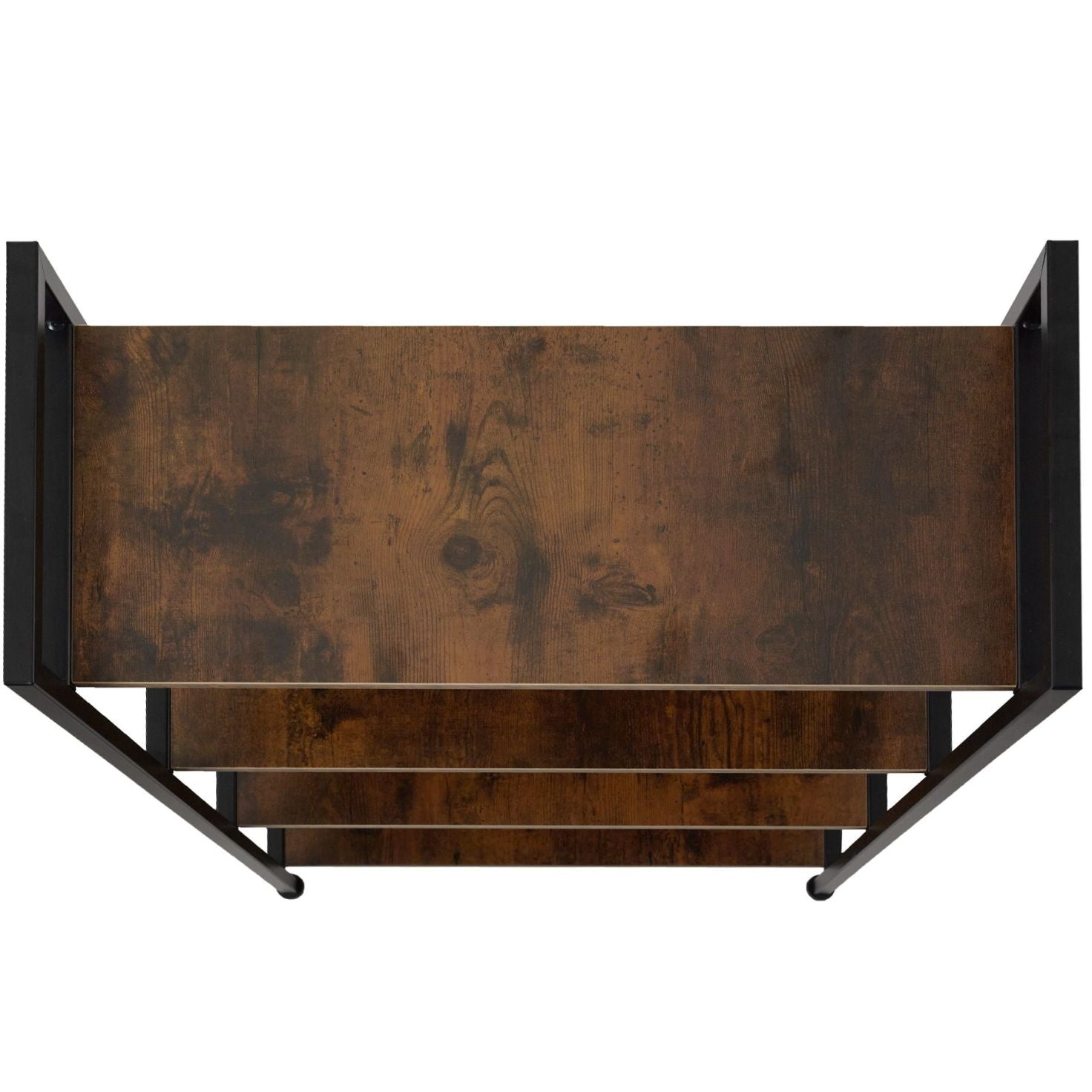 Libreria grande stile industriale/vintage 4 livelli 1215 cm marrone 08_0000278