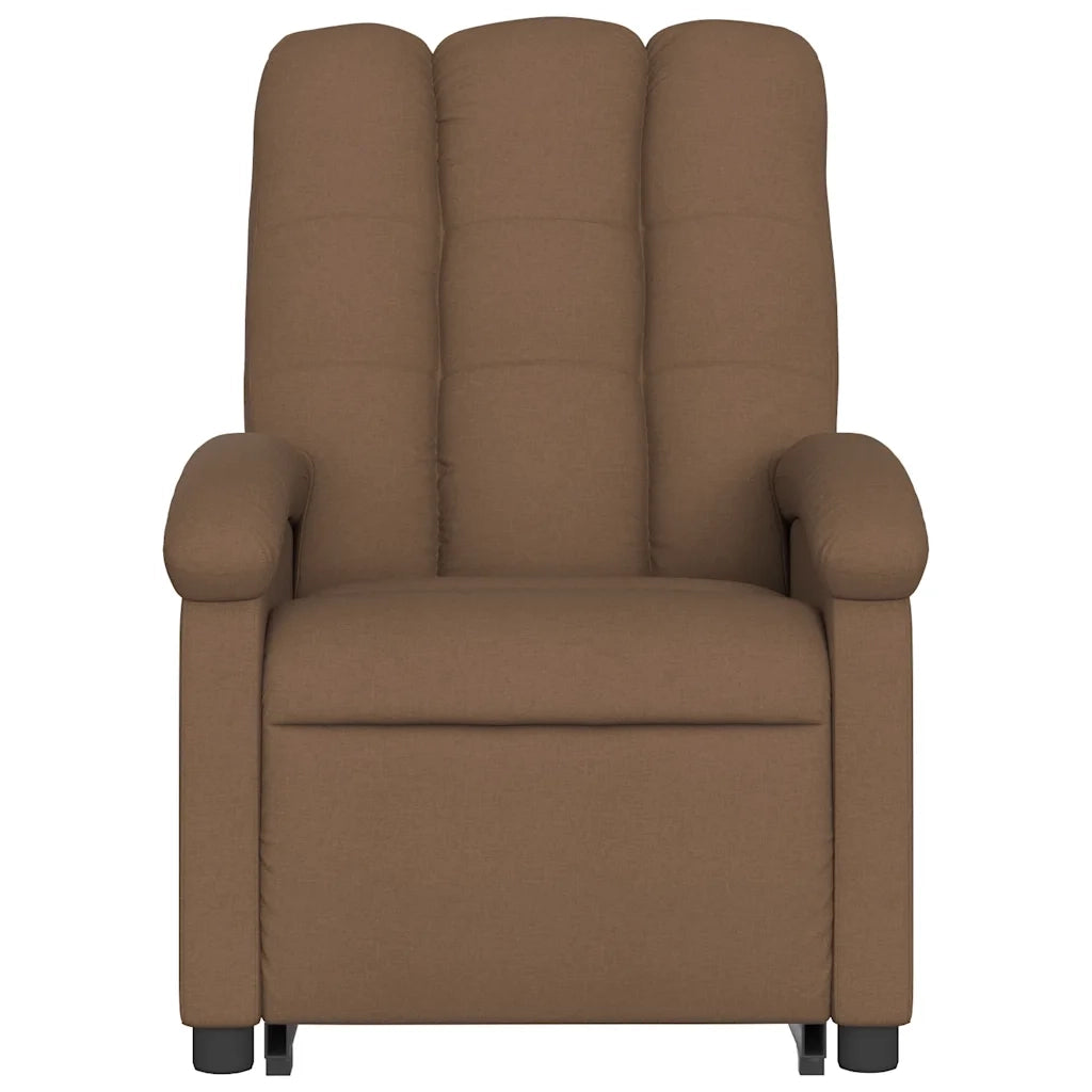 Poltrona | Sedia Relax Alzapersona Reclinabile Elettrica Marrone Tessuto