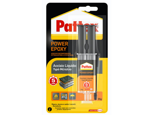 colla pattex power epoxy acciaio liquido mix  gr. 35 (siringa) cod:ferx.vit26579