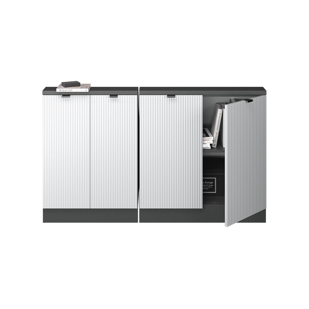 Set di mobili sottotetto Rion Ondulazione bianca/Antracite 140 cm Set di 2 Vicco