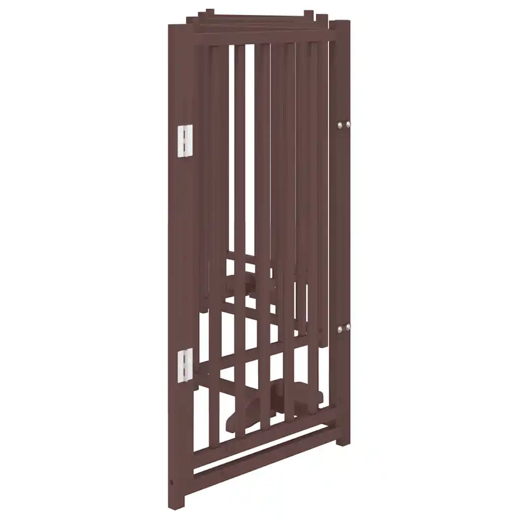 vidaXL Cancello Cani Pieghevole Marrone 6Pannelli 300cm Massello Abete