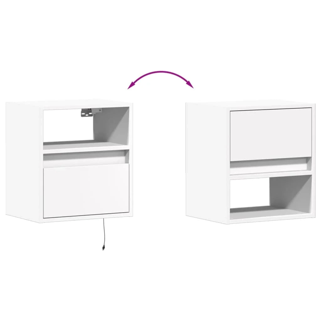 Mobile TV multimediale da parete mensola TV credenza mobile TV per sala da pranzo soggiorno camera da letto con luci LED 2 pezzi 41 x 31 x 45 cm bianco 02_0029105