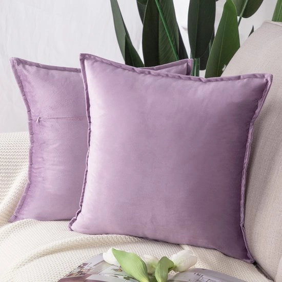 Set di 2 copricuscini decorativi in velluto di lusso per divano per camera da letto azzurro 45x45 cm quadrato