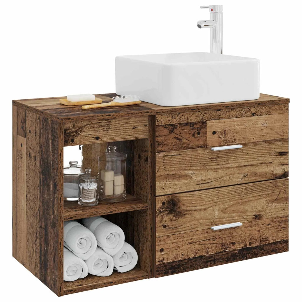 Set di mobili per il bagno 2 pz Legno antico 3403886