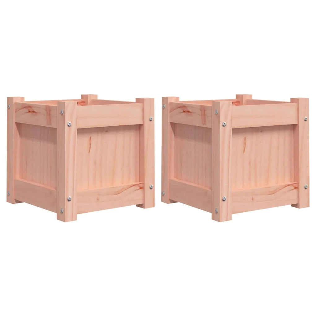 Fioriera rialzata per piante fiori giardino terrazze set da 2 legno massello di abete Douglas marrone 02_0039058