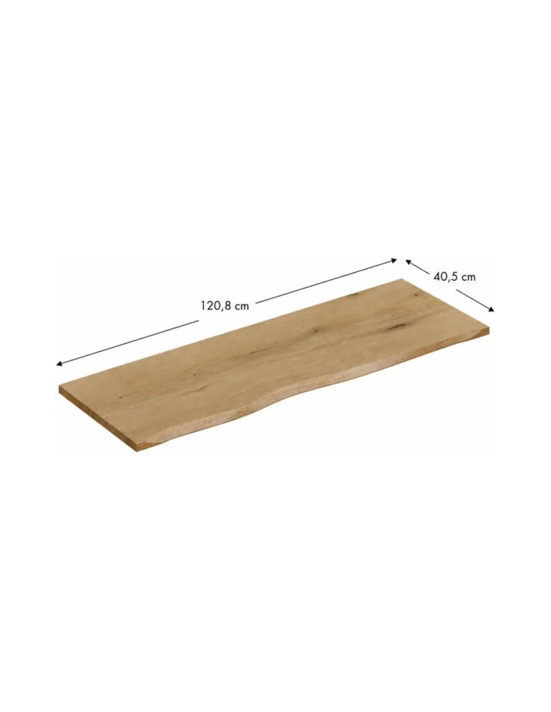 Piano per lavabo NATOURA 120,8 cm in MDF effetto rovere chiaro con bordo naturale