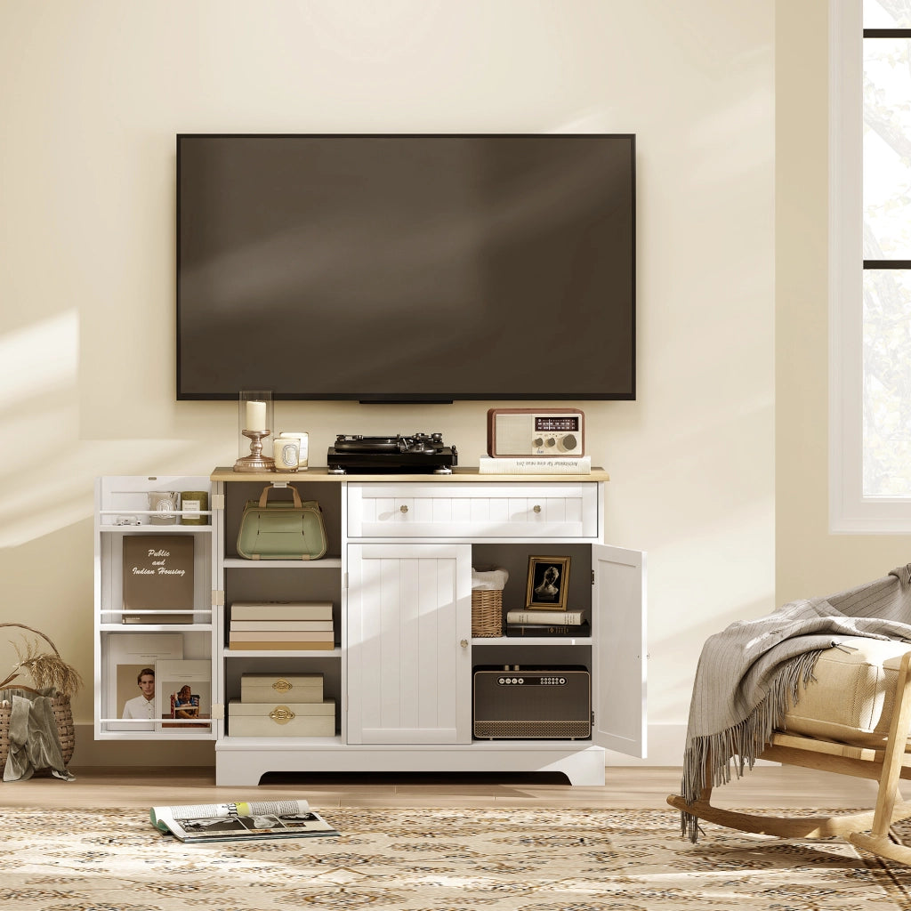 Armadio da cucina ¨C zephmum ¨C bianco, con 3 ante, cassetto, ripiani, 105x40x83 cm