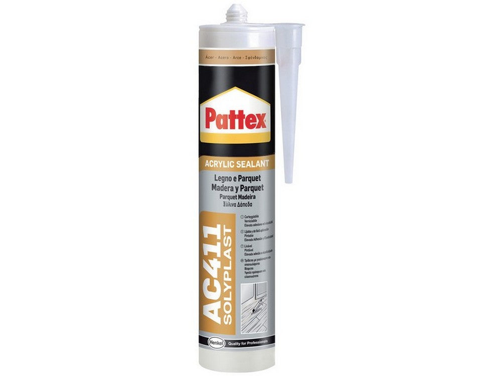 silicone acrilico pattex per legno e parquet ac411 ml. 300 - pino cod:ferx.vit51318