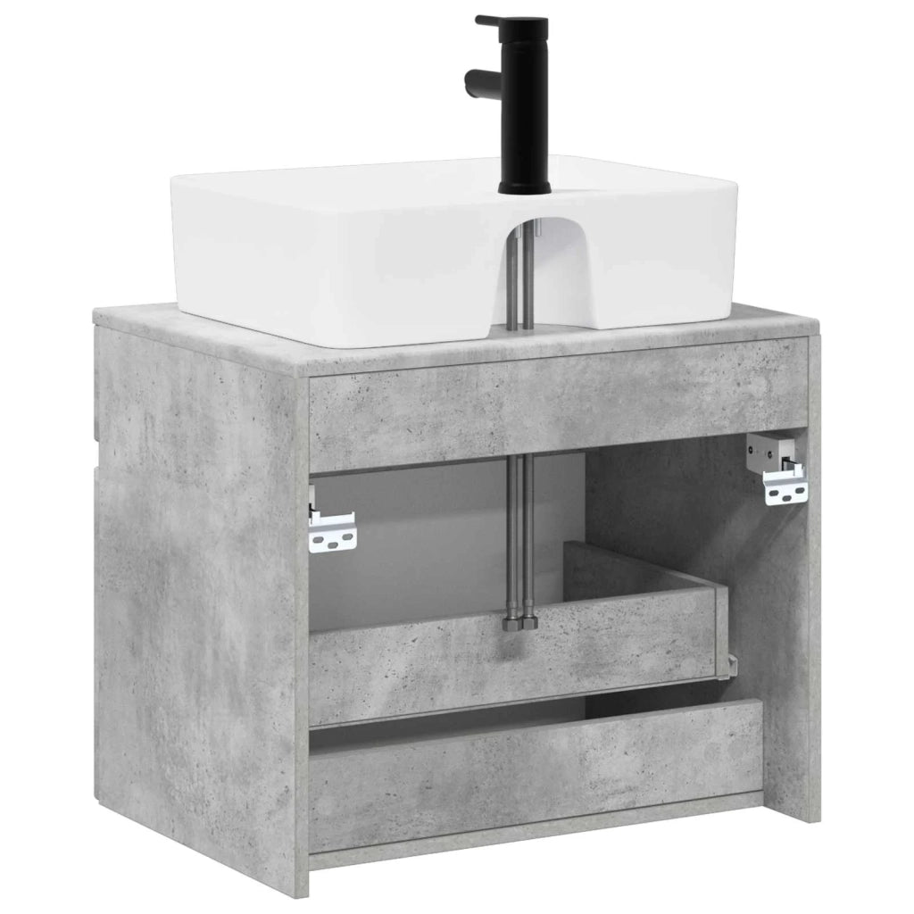 Set di mobili per il bagno Grigio Cemento Legno ingegnerizzato 3404293