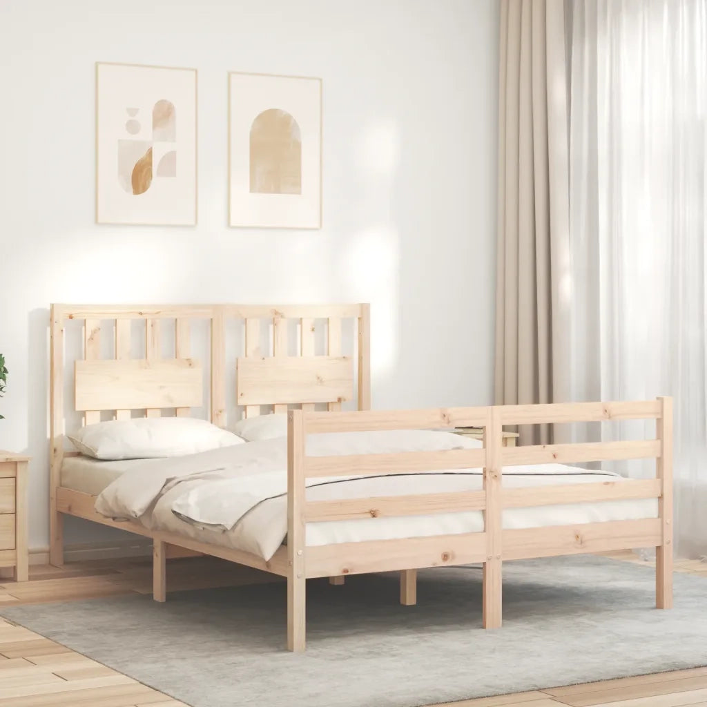 Giroletto con Testiera-Struttura Letto con testiera Double in Legno Massello 175312