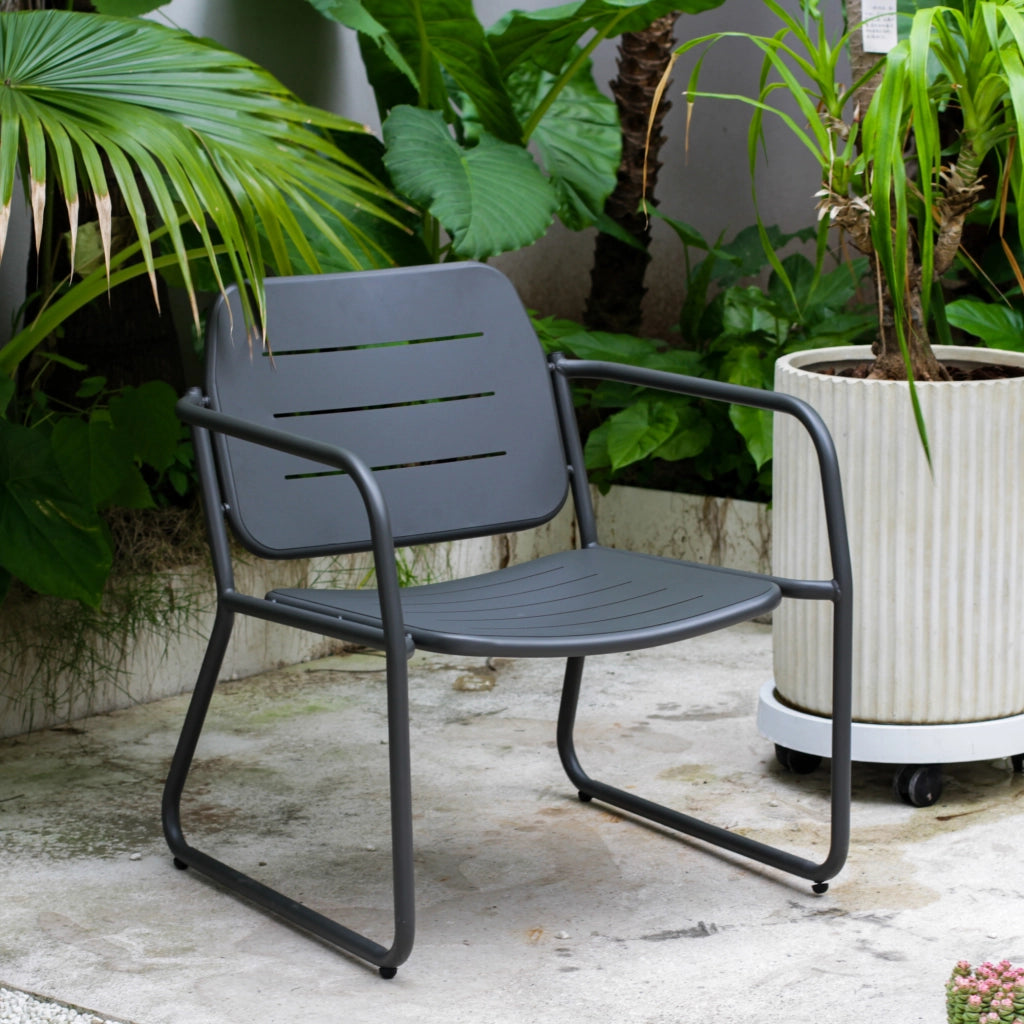 Set Andria di 4 Mobili da Giardino in Acciaio Tavolino Panca e 2 Sedie - Antracite casa.pro