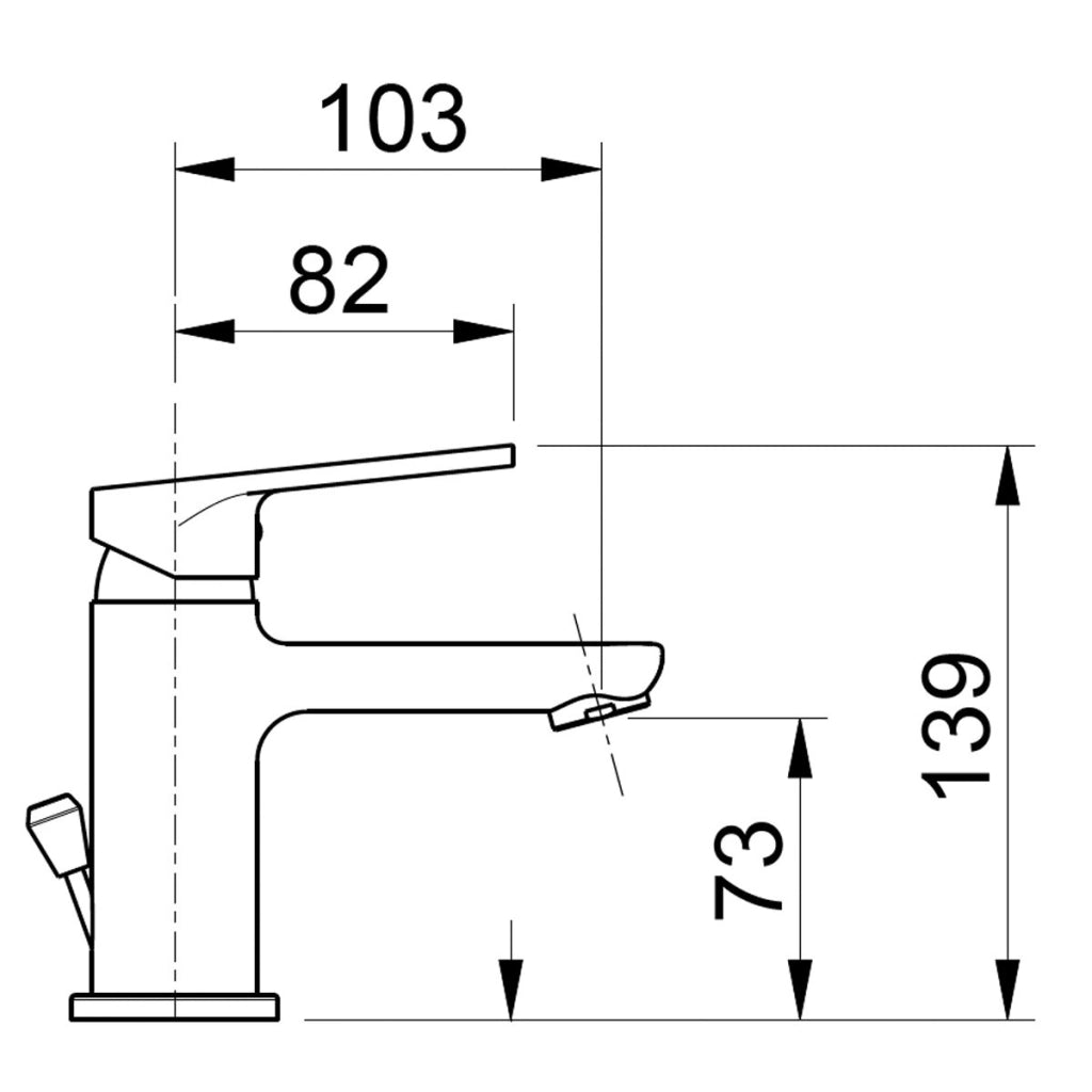 Rubinetto lavabo cromato 1 leva funky