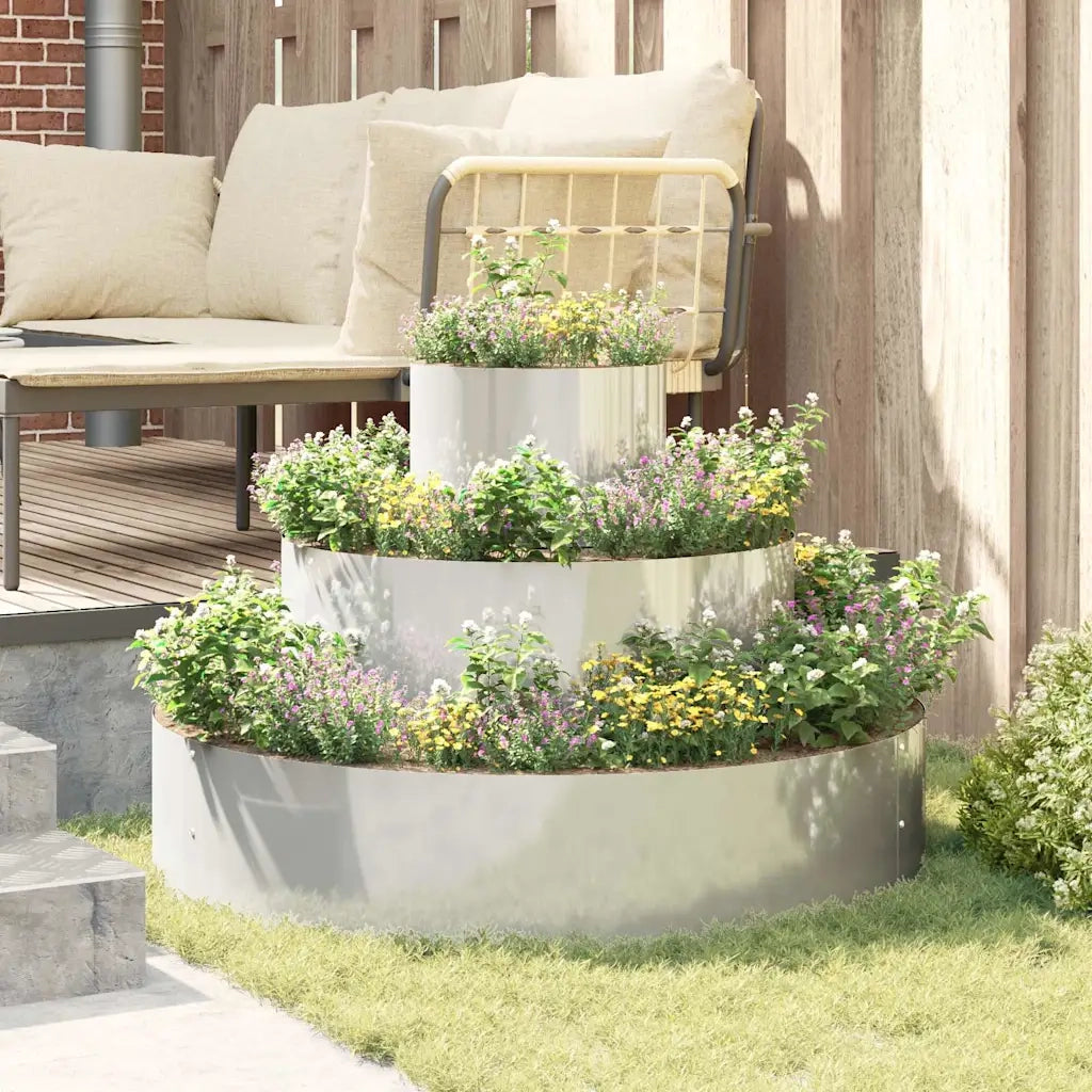 Vaso da giardino Argento 90 x 90 x 20 cm Acciaio zincato 873653