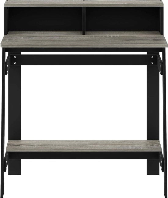 Scrivania A forma semplice per lavoro da casa in legno di quercia francese nero con cassetto