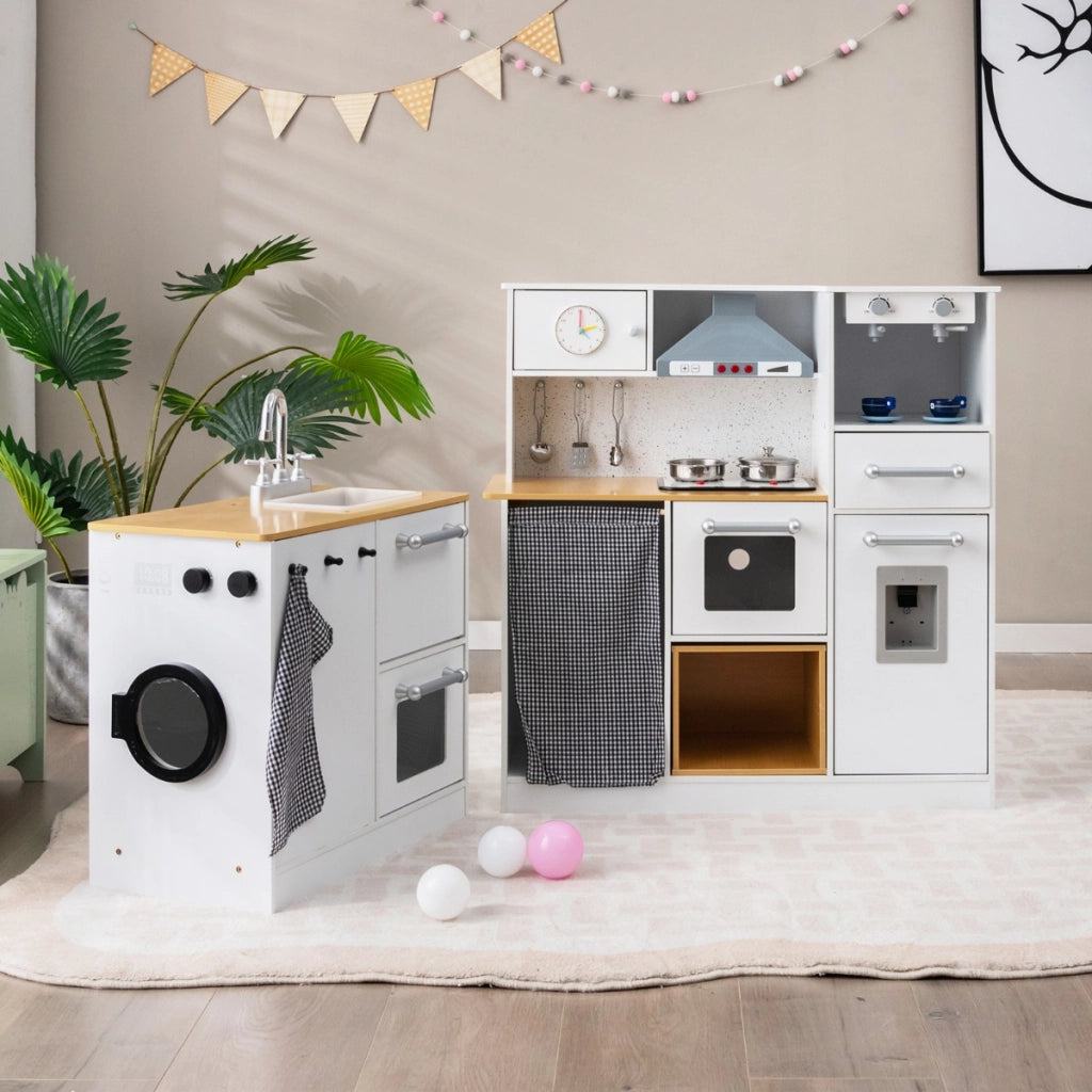 Cucina giocattolo per bambini con lavandino fornelli, Cucina finta giocattolo con suoni e luci realistici-Cucine giocattoli