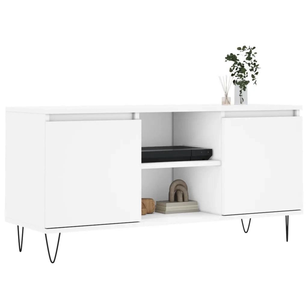 Mobile Porta TV-Credenza TV Bianco 104x35x50 cm in Legno Multistrato 863512