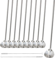 Set di cucchiai di bambù riutilizzabili 12 pezzi in acciaio inossidabile - Ideale per cocktail e smoothie