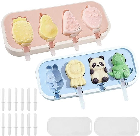 Forme di Gelato in Silicone - 2 Pezzi - Forme per Popsicle - Riscaldabili - Materiale di Alta Qualità - Forme per Gelato